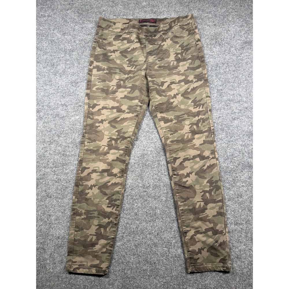 No Boundaries Jegging Pants Womens XL 15-17 Green Camo Pattern Stretch Pull On